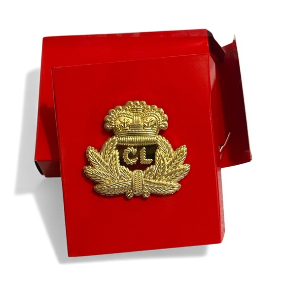 Christian Louboutin Accessories - Christian Louboutin Gold Crest Pin with Box